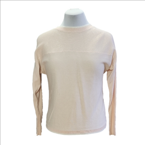 TED BAKER Babell Light pink 100% cotton crewneck batwing sleeves sweater